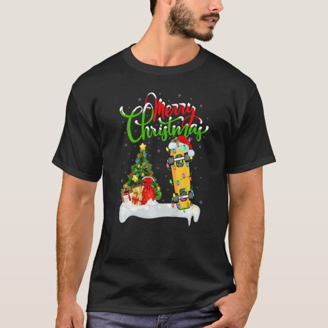Skateboarding  Xmas Decorations Skateboarding Chri T-Shirt (Vorderseite)