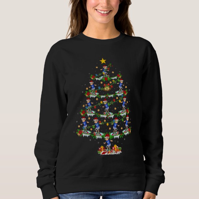 Skateboarding  Xmas Lights Skateboarding Christmas Sweatshirt (Vorderseite)
