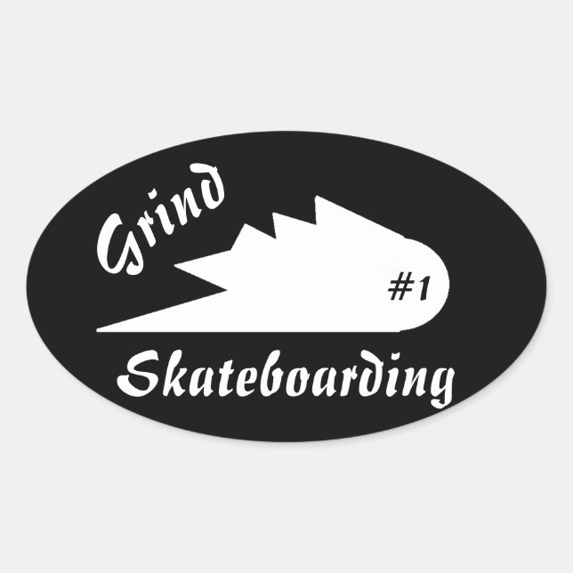 Skateboardkleidung Sportlogo Ovaler Aufkleber (Vorderseite)