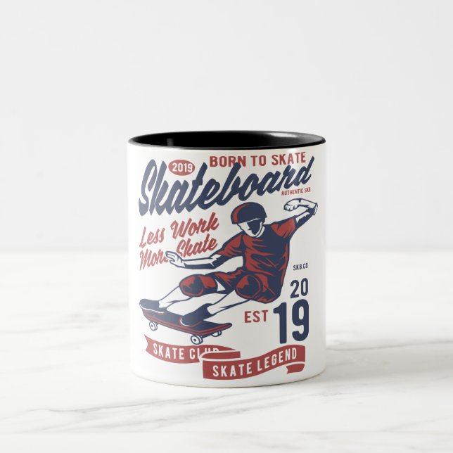 Skateboardklub Zweifarbige Tasse (Mittel)