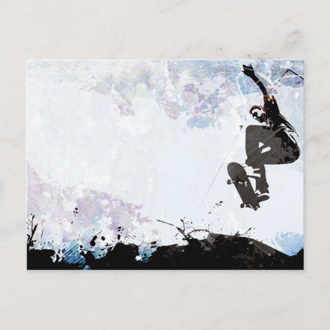 Skateboardlayout Postkarte (Vorderseite)