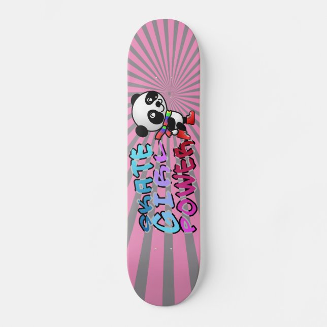 Skateboardmädchen Power Teddybär Skateboard (Vorderseite)