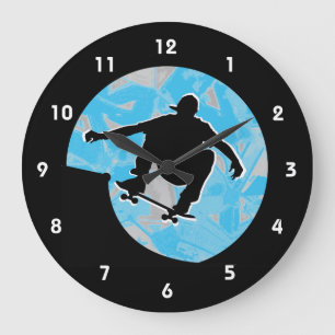 Skateboardmontage-Wandsperre Große Wanduhr
