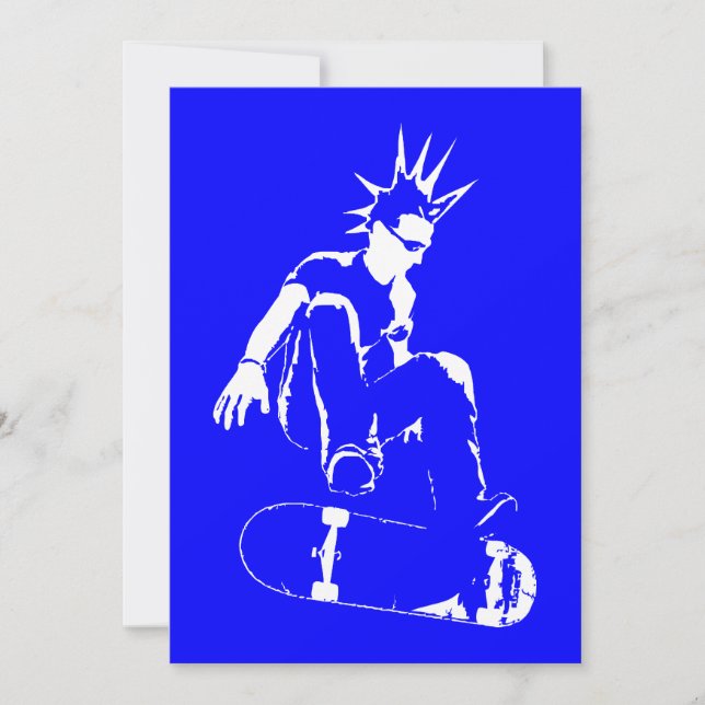 Skateboardpunk Einladung (Vorderseite)