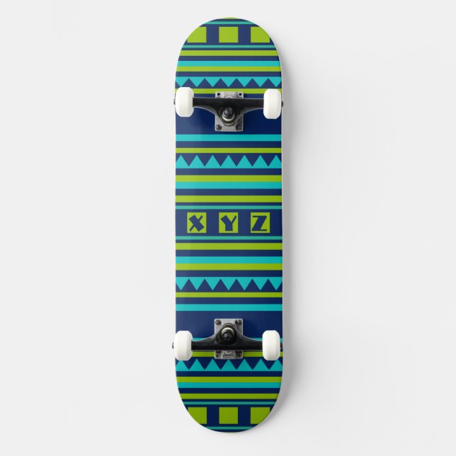 Skateboards mit Quiltmuster-Kissen-Monogramm (Vorderseite)