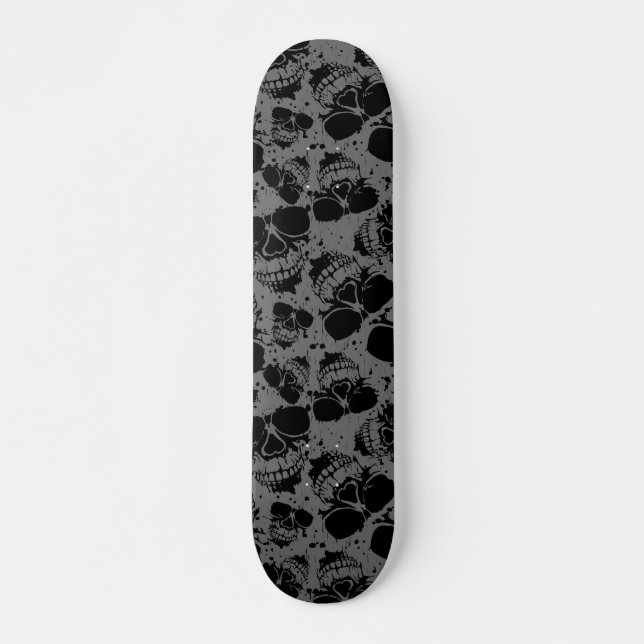 Skateboards Skull-Muster_Schwarz und Weiß (Vorne)