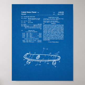 Skateboardstruktur-Patent - Blueprint Poster