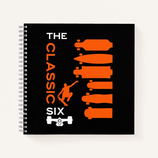 Skateboardtypen Notizbuch (Vorderseite)