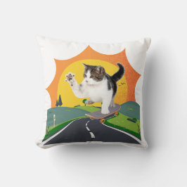 Skatebroading Cat Kissen