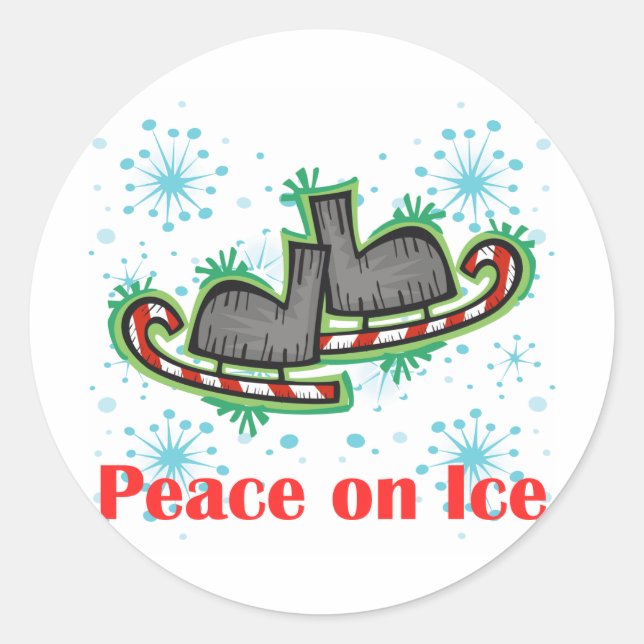 SkateChick Peace on Ice Runder Aufkleber (Vorderseite)