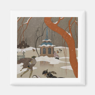 Skaten auf dem Frostsee Magnet