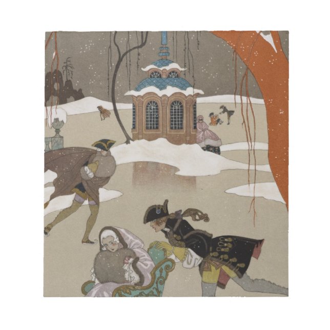 Skaten auf dem Frostsee Notizblock (Vorderseite)