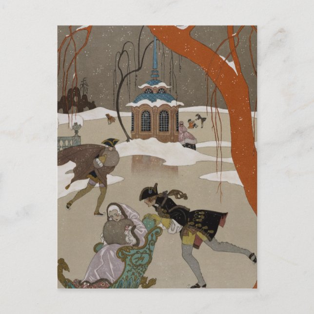 Skaten auf dem Frostsee Postkarte (Vorderseite)