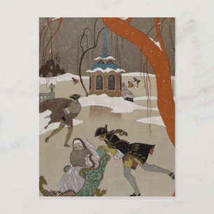 Skaten auf dem Frostsee Postkarte