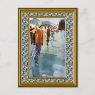 Skaten auf dem See Postkarte