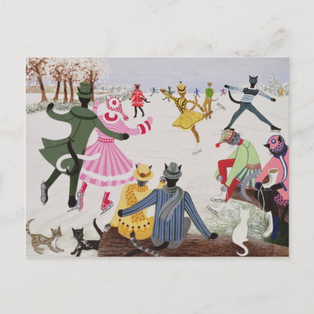 Skaten auf Dünneis Postkarte (Vorderseite)