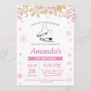 Skaten Birthday Party Rosa Skate Einladung