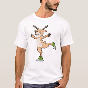 Skaten des Hirsches bei Eis mit Eiswürfel T-Shirt