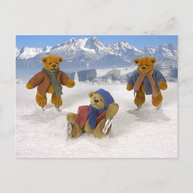 Skaten Dinky Bears Postkarte (Vorderseite)