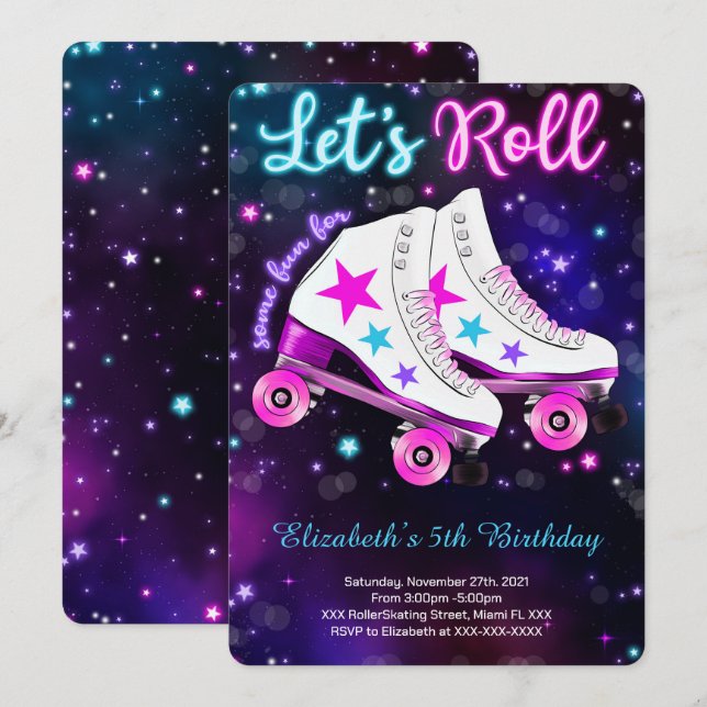 Skaten-Einladung Einladung (Vorne/Hinten)