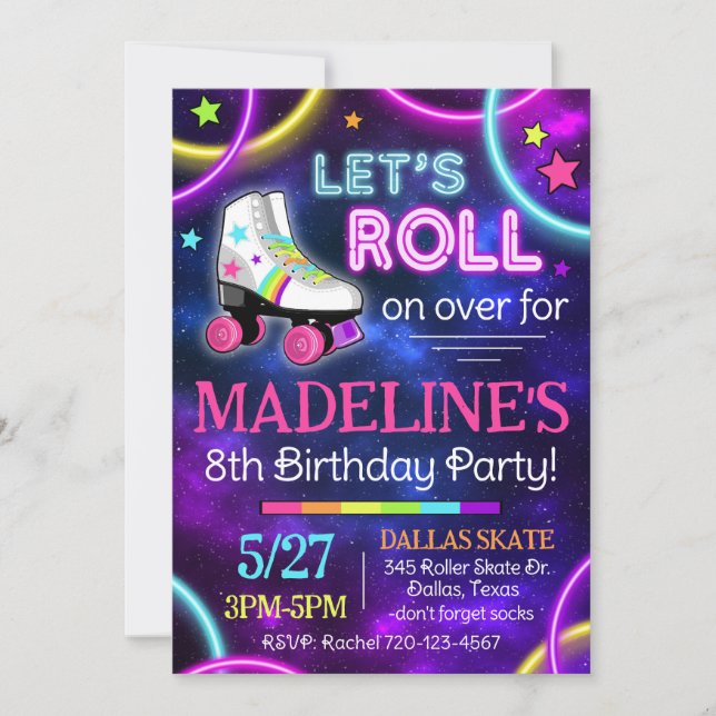 Skaten-Einladung, Roller-Skaten-Einladung Einladung (Vorderseite)