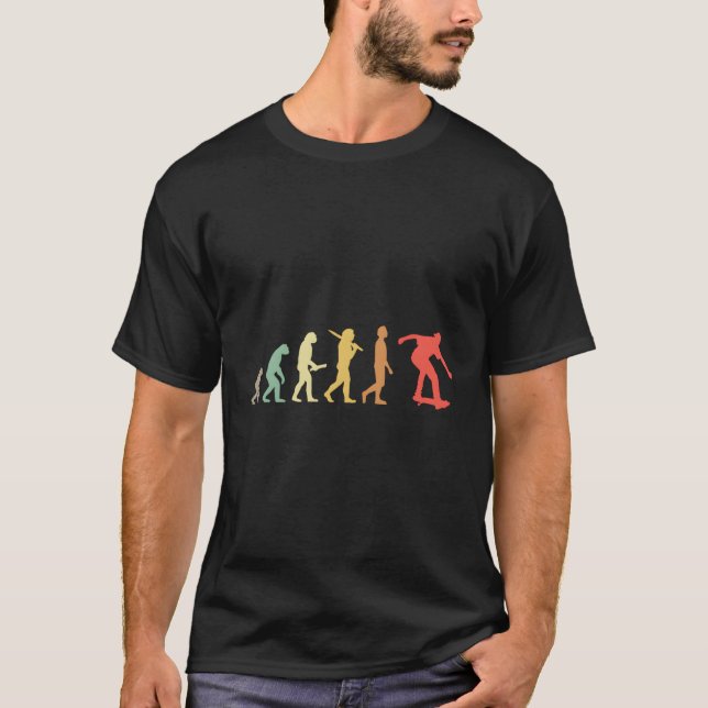 Skaten Evolution für Skater Skateboarder T-Shirt (Vorderseite)