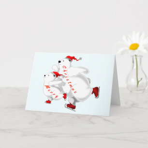 Skaten Family Bears Weihnachtskarte Karte