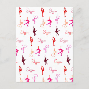 Skaten Ice-Skaten-Name der Girl-Abbildung Postkarte