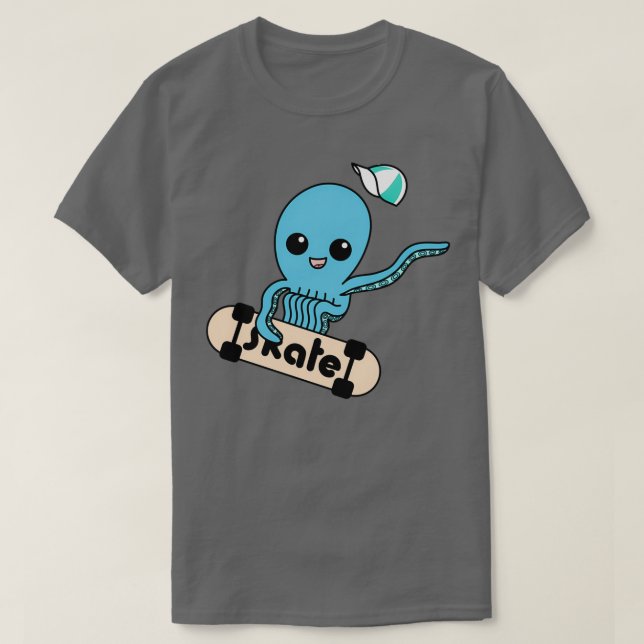 Skaten-Oktopus T-Shirt (Design vorne)