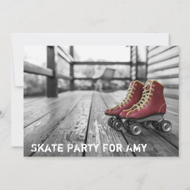 Skaten-Party, Roller-Skate, Einladung Foto (Vorderseite)