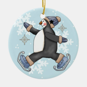 Skaten Penguin Keepake Holiday Ornament