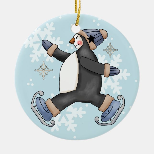 Skaten Penguin Keepake Holiday Ornament (Vorne)