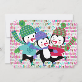 Skaten Penguins Weihnachtsfeiertage Feiertagskarte