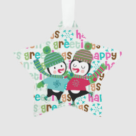 Skaten Pinguine Custom Holiday Acrylic Ornament