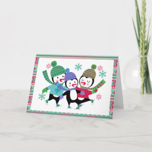 Skaten Pinguine Holiday Grußkarte Feiertagskarte