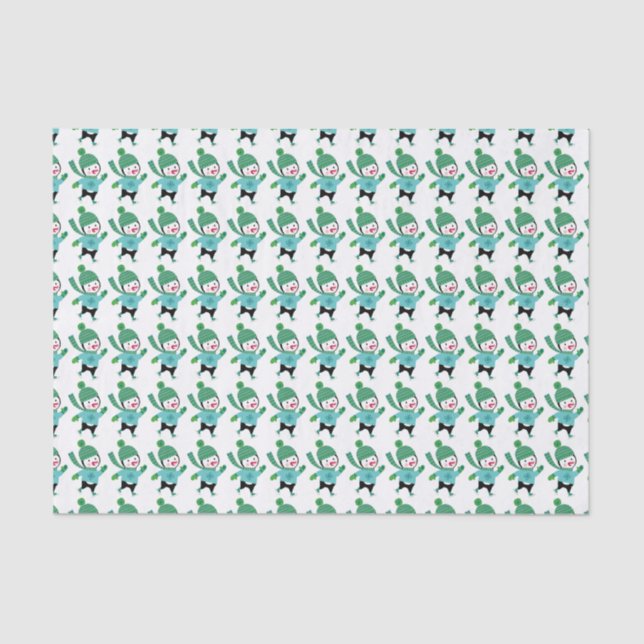 Skaten Pinguine Holiday Tissue Paper Seidenpapier (Vorderseite)