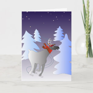 Skaten-Ren-Weihnachtskarte Feiertagskarte
