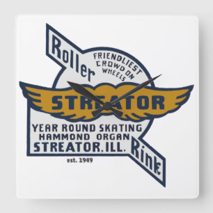 Skaten Rink, Streator IL Quadratische Wanduhr