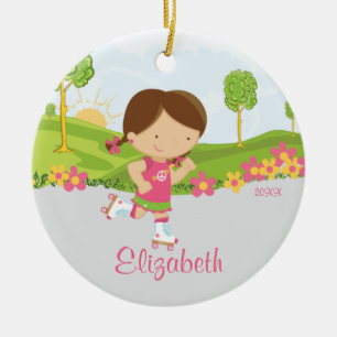 Skaten Roller Skater Girl Weihnachtsschmuck