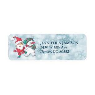 Skaten Santa und Snowman Rücksendeadresse