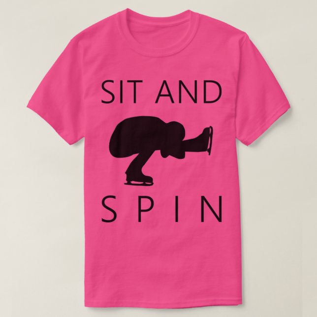 Skaten Sit Spin Male Black Silhouette T-Shirt (Design vorne)