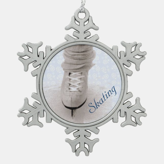 'Skaten' Snowflake-Ornament Schneeflocken Zinn-Ornament (Vorderseite)
