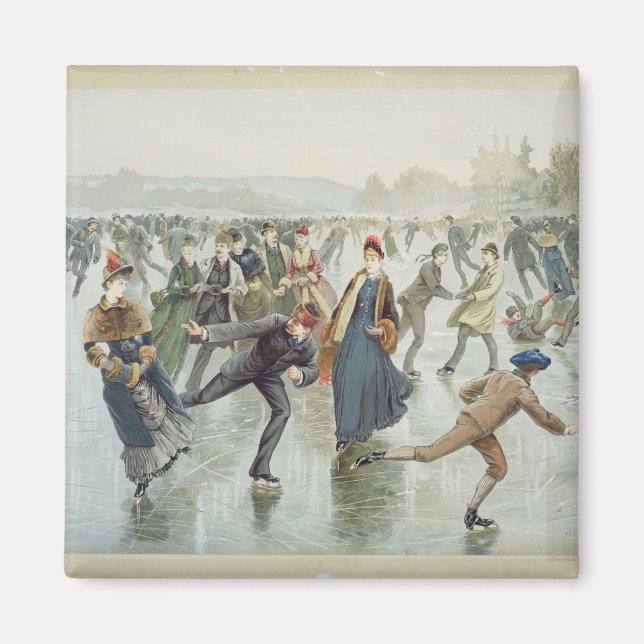 Skaten, veröffentlicht von L. Prang and Co. Magnet (Vorne)