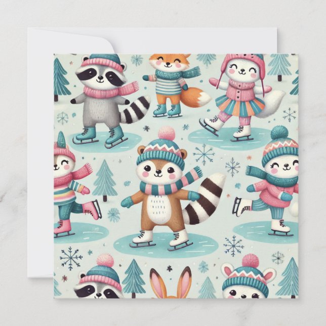 Skaten-Weihnachtsgrüßkarte Einladung (Vorderseite)