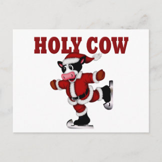 Skaten Weihnachtskuh Feiertagspostkarte