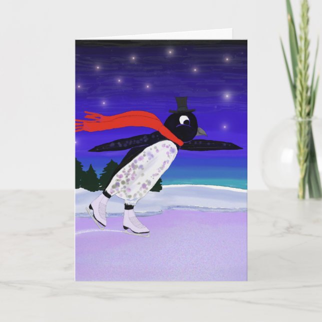 SkatenPenguin Feiertagskarte (Vorderseite)