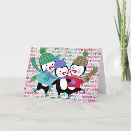 Skatenpenguins-Feiertags-Gruß-Karte Feiertagskarte