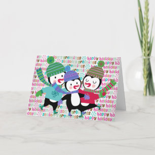 Skatenpenguins-Feiertags-Gruß-Karte Feiertagskarte