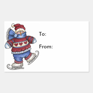 SkatenSnowman - Geschenk-Umbauten Rechteckiger Aufkleber