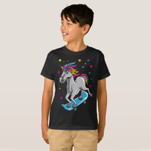 Skatenunicorn-süße Tieremagischer Unicorn-Sport T-Shirt